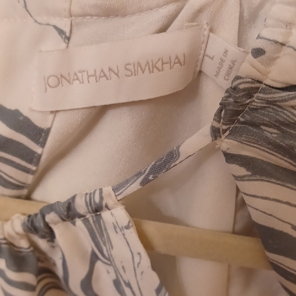 Jonathan Simkhai Grayish Blue and White Patterned Blouse - Picture 8 of 10
